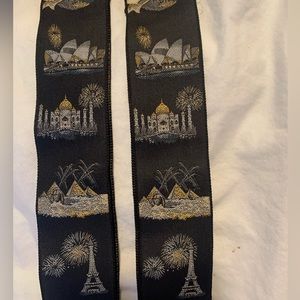 Trafalgar Men's Vintage 2000 Y2K Celebration 100% Silk Braces Suspenders